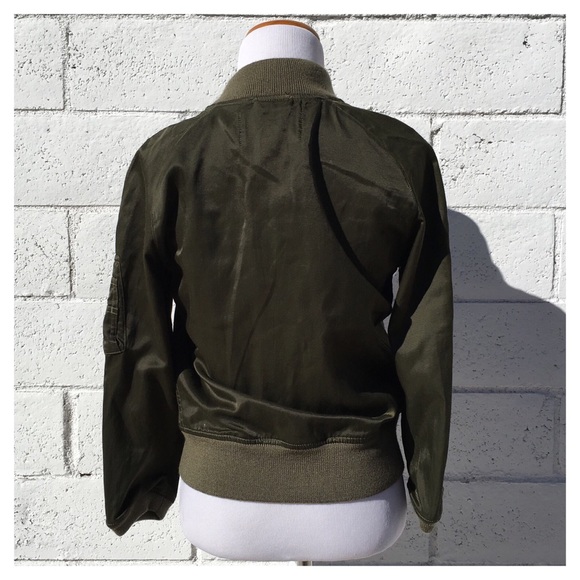 NWOT NLST OLIVE GREEN BOMBER JACKET - Picture 6 of 8
